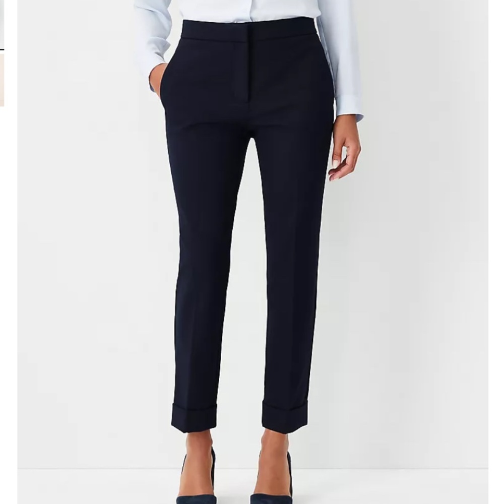 Ann Taylor High Waist Ankle Pant Navy